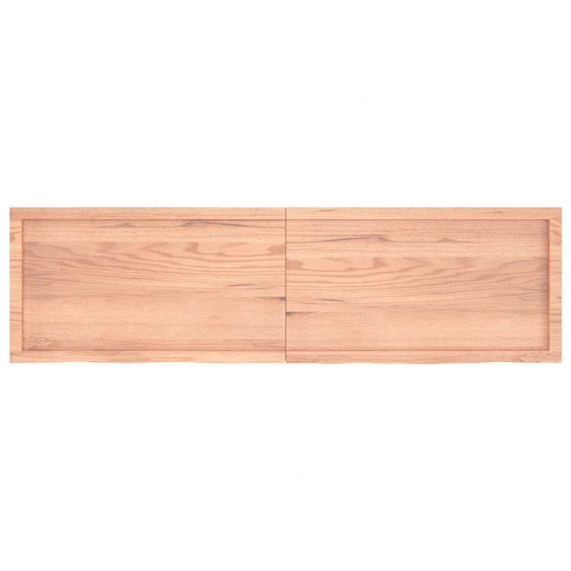Blat do łazienki, jasnobrązowy, 180x50x(2-6) cm, lite drewno