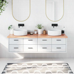 Blat do łazienki, jasnobrązowy, 180x60x(2-4) cm, lite drewno