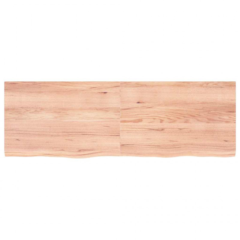 Blat do łazienki, jasnobrązowy, 180x60x(2-4) cm, lite drewno
