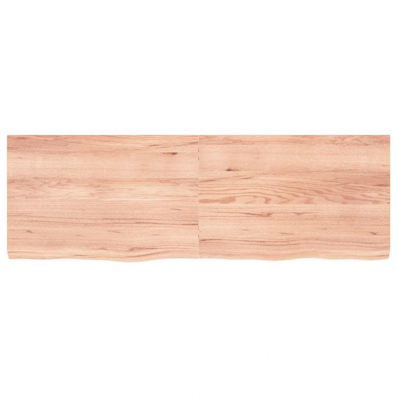 Blat do łazienki, jasnobrązowy, 180x60x(2-6) cm, lite drewno