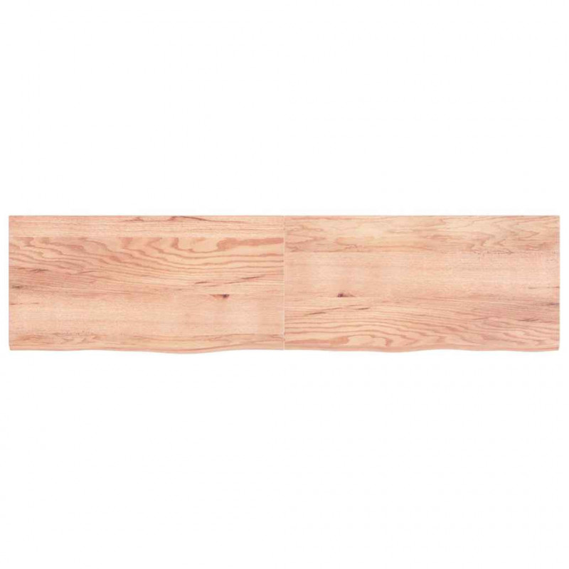 Blat do łazienki, jasnobrązowy, 200x50x(2-4) cm, lite drewno