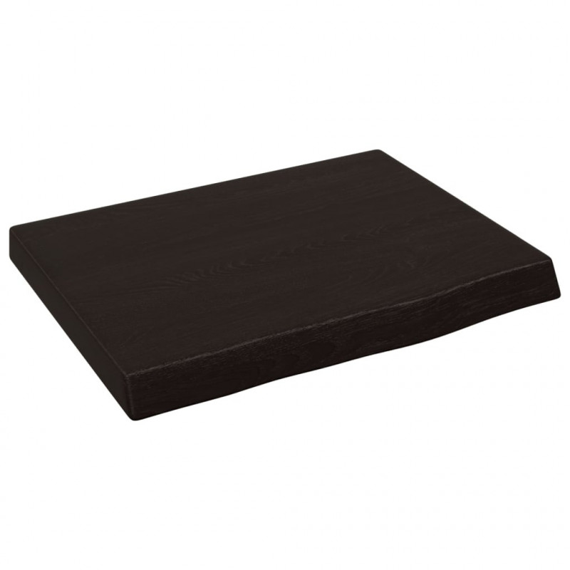 Blat do łazienki, ciemnobrązowy, 40x30x(2-4) cm, lite drewno