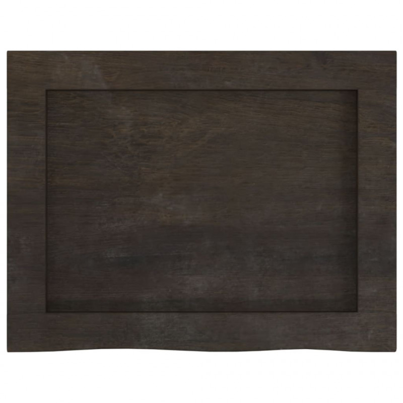 Blat do łazienki, ciemnobrązowy, 40x30x(2-6) cm, lite drewno
