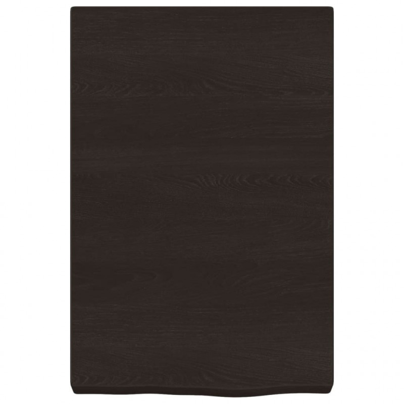 Blat do łazienki, ciemnobrązowy, 40x60x(2-6) cm, lite drewno