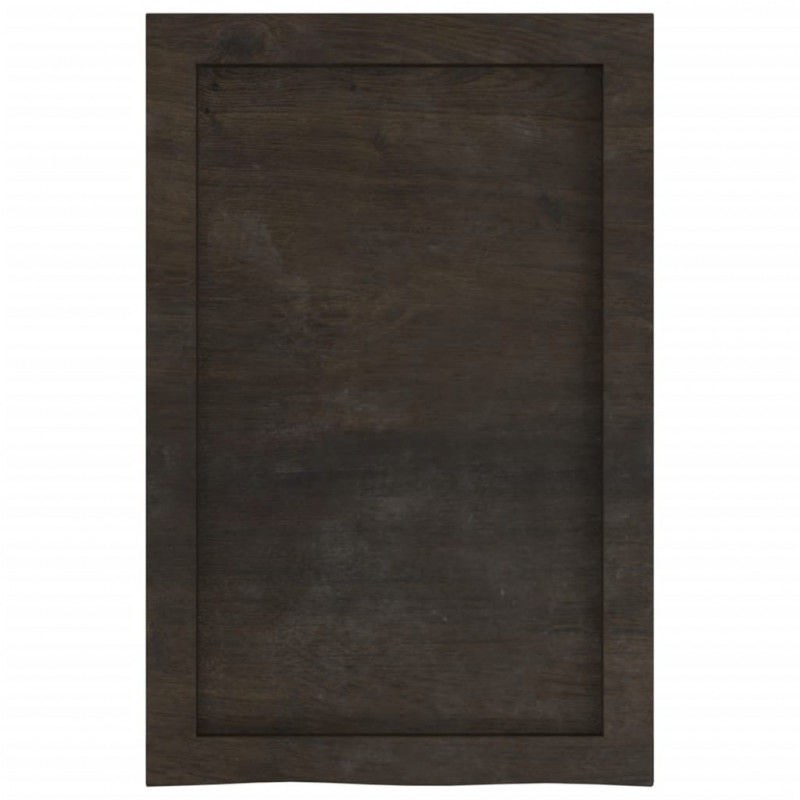 Blat do łazienki, ciemnobrązowy, 40x60x(2-6) cm, lite drewno