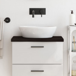 Blat do łazienki, ciemnobrązowy, 60x30x(2-4) cm, lite drewno