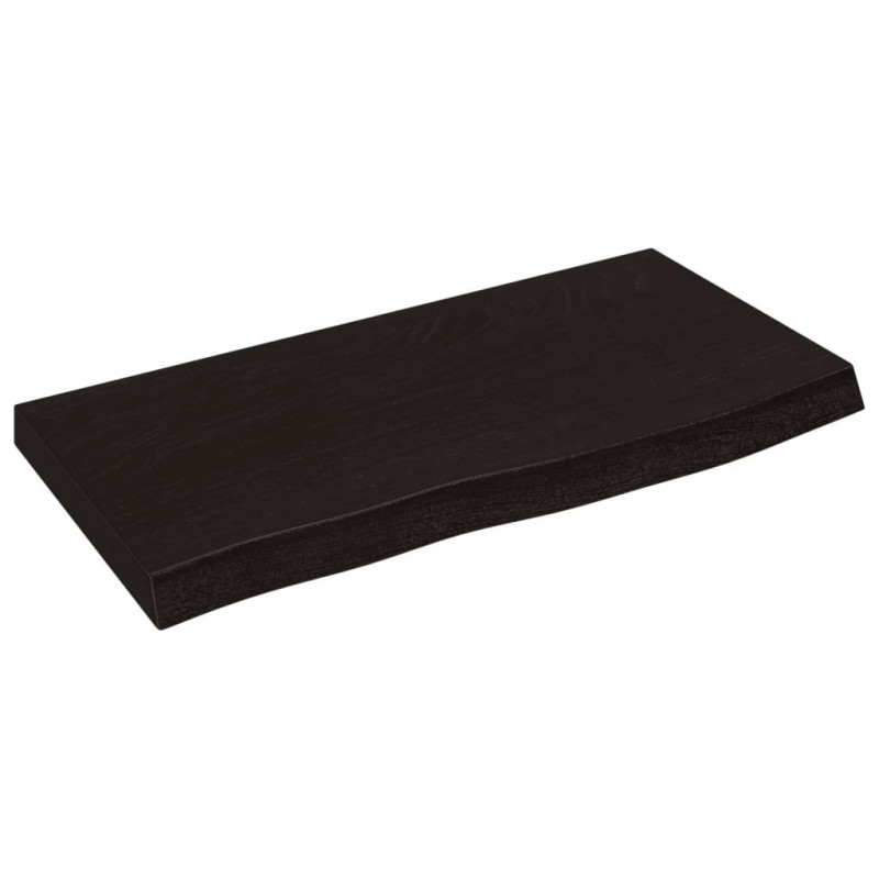 Blat do łazienki, ciemnobrązowy, 60x30x(2-4) cm, lite drewno