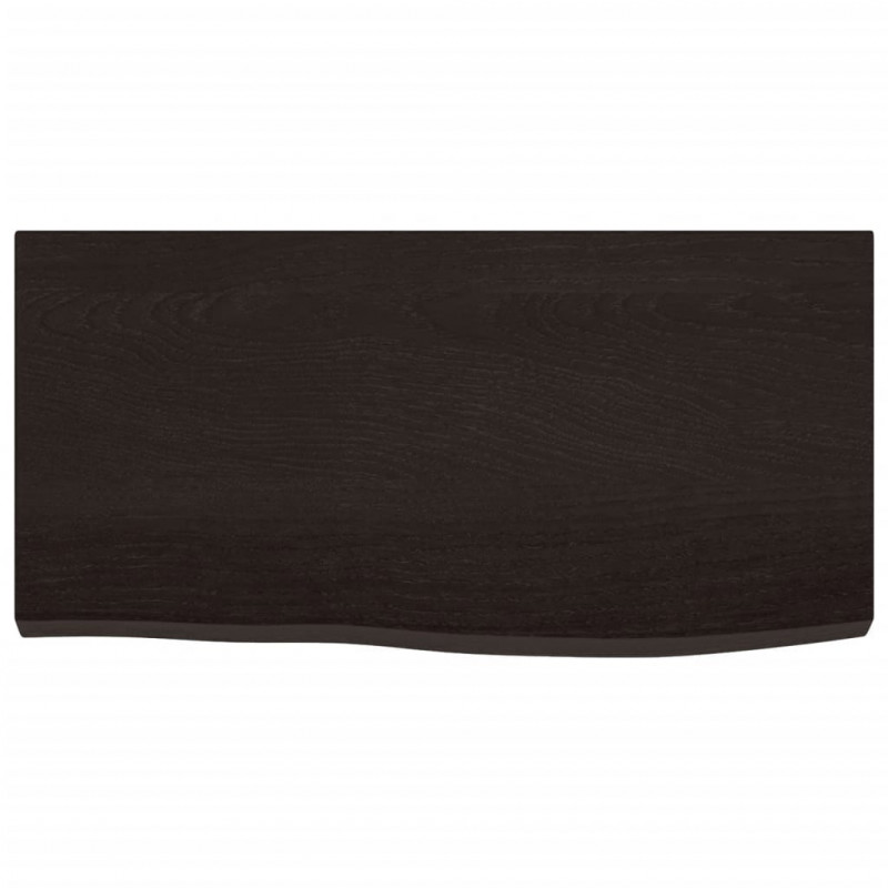 Blat do łazienki, ciemnobrązowy, 60x30x(2-4) cm, lite drewno