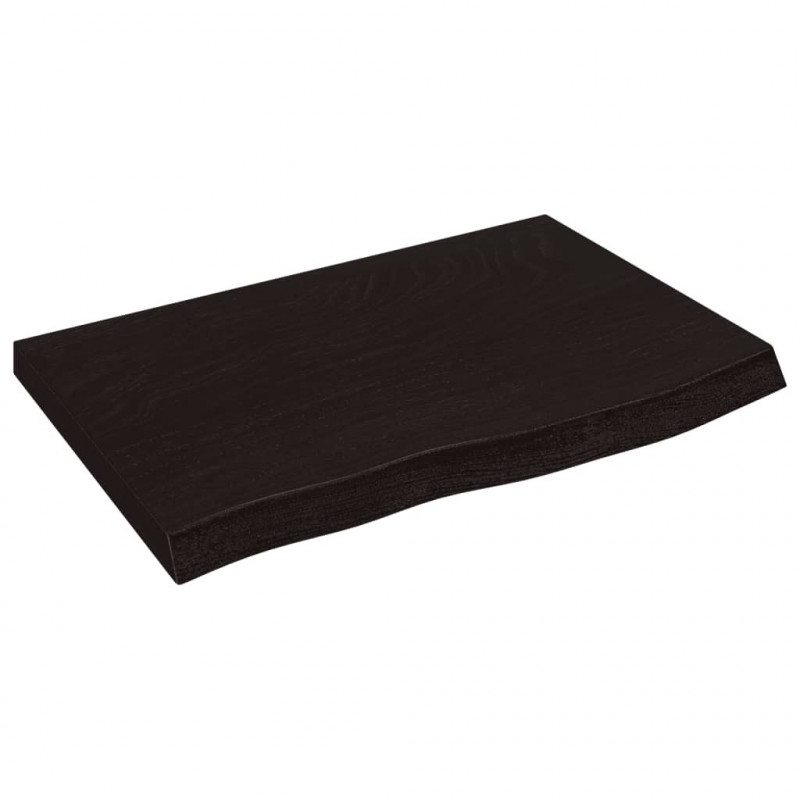 Blat do łazienki, ciemnobrązowy, 60x40x(2-6) cm, lite drewno