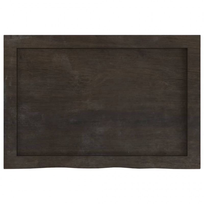 Blat do łazienki, ciemnobrązowy, 60x40x(2-6) cm, lite drewno