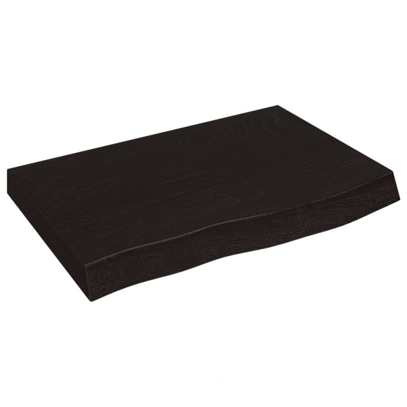 Blat do łazienki, ciemnobrązowy, 60x50x(2-4) cm, lite drewno