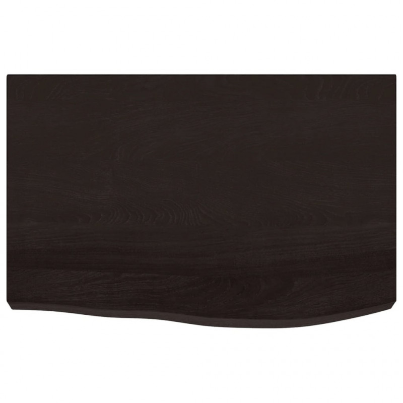 Blat do łazienki, ciemnobrązowy, 60x50x(2-4) cm, lite drewno