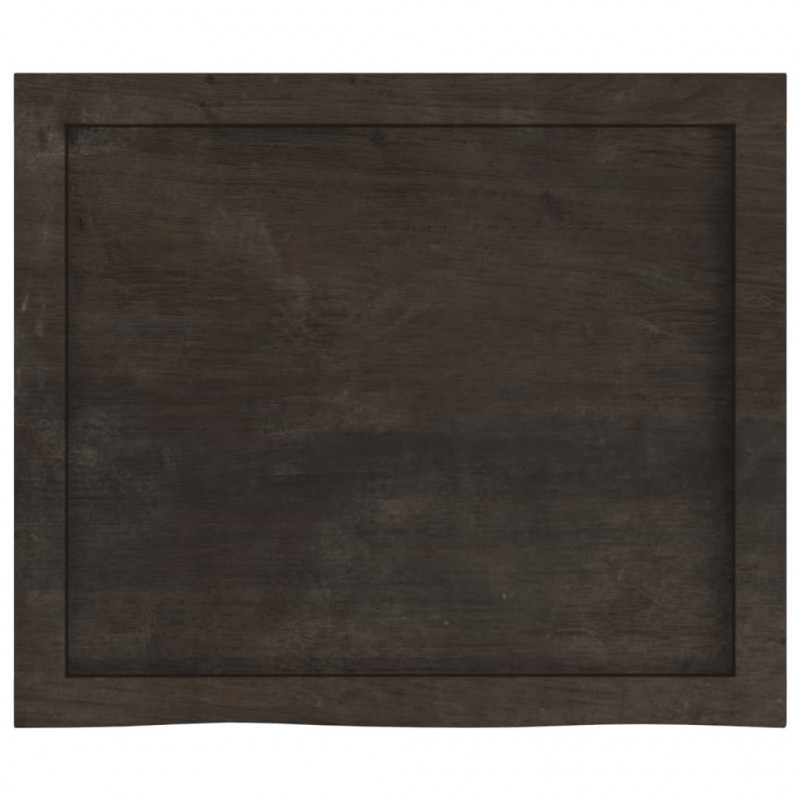 Blat do łazienki, ciemnobrązowy, 60x50x(2-4) cm, lite drewno