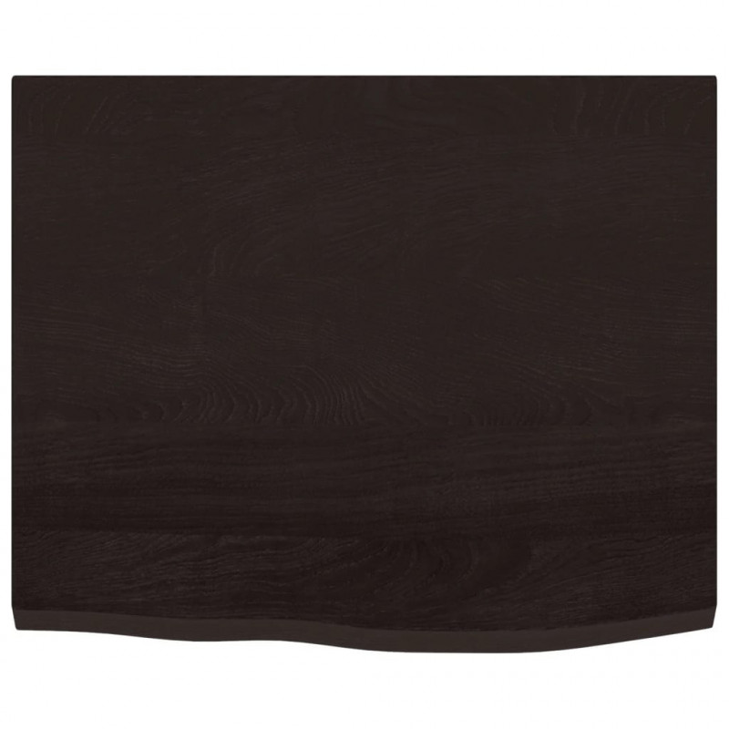 Blat do łazienki, ciemnobrązowy, 60x50x(2-6) cm, lite drewno