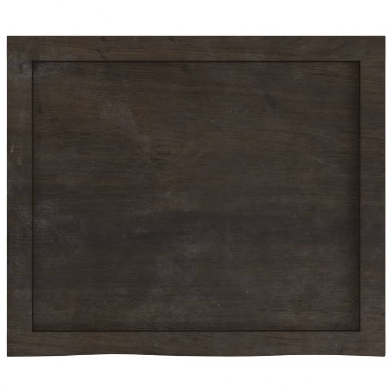 Blat do łazienki, ciemnobrązowy, 60x50x(2-6) cm, lite drewno