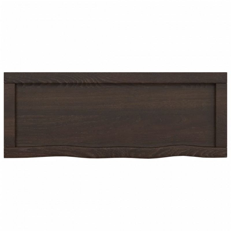 Blat do łazienki, ciemnobrązowy, 80x30x(2-4) cm, lite drewno