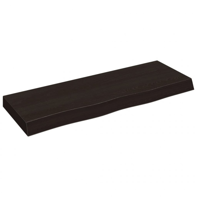 Blat do łazienki, ciemnobrązowy, 80x30x(2-6) cm, lite drewno