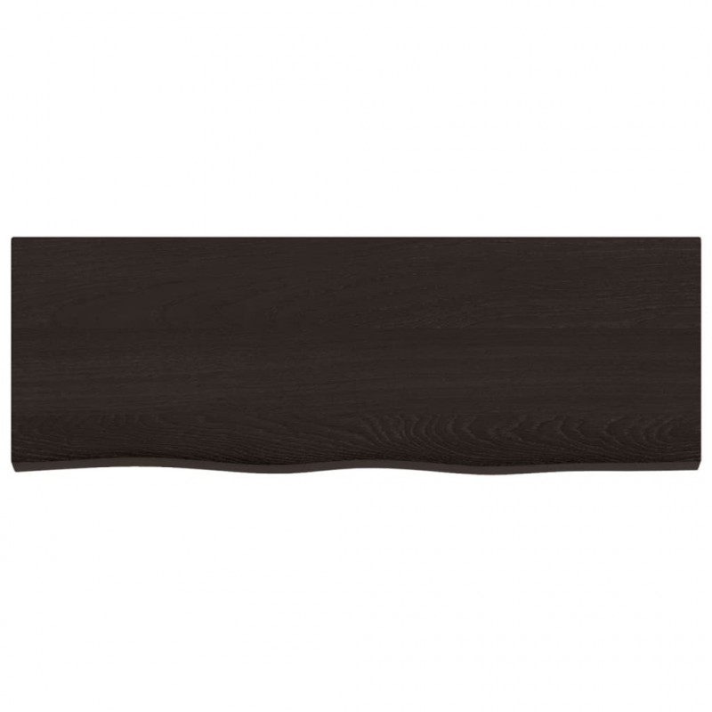 Blat do łazienki, ciemnobrązowy, 80x30x(2-6) cm, lite drewno