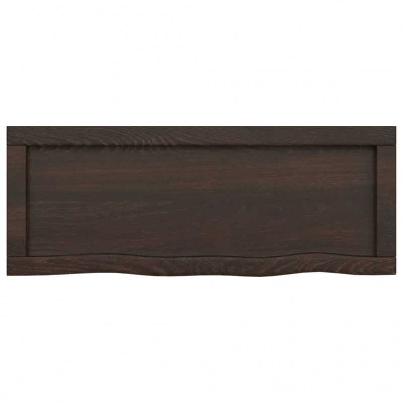 Blat do łazienki, ciemnobrązowy, 80x30x(2-6) cm, lite drewno