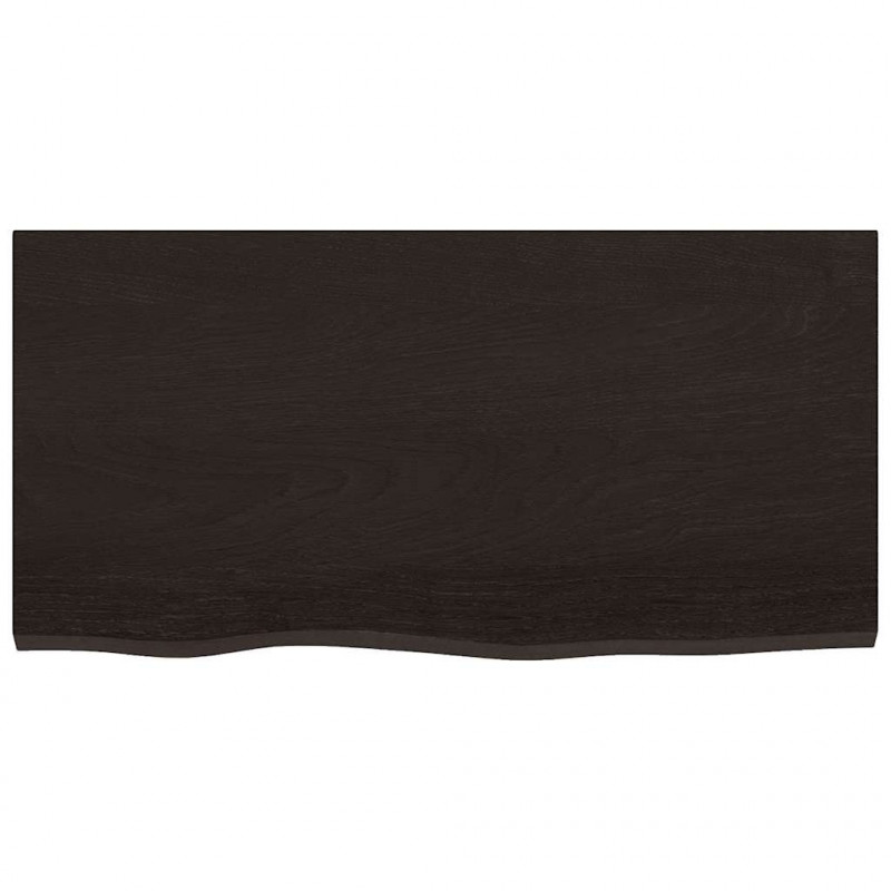 Blat do łazienki, ciemnobrązowy, 80x40x(2-4) cm, lite drewno