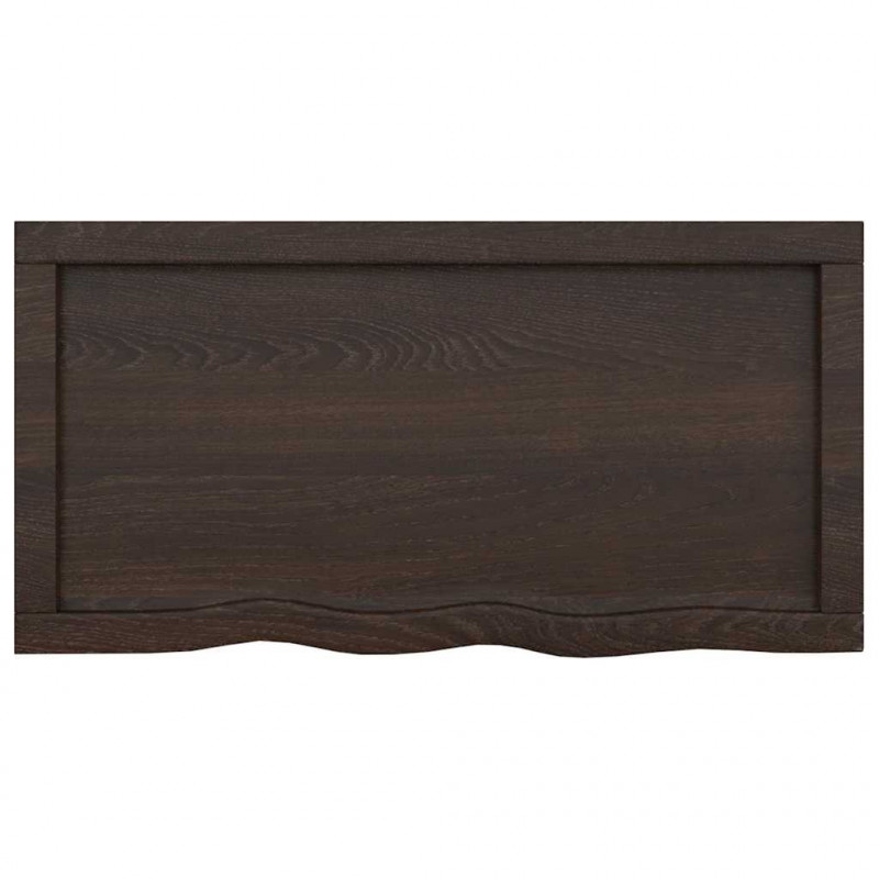Blat do łazienki, ciemnobrązowy, 80x40x(2-4) cm, lite drewno