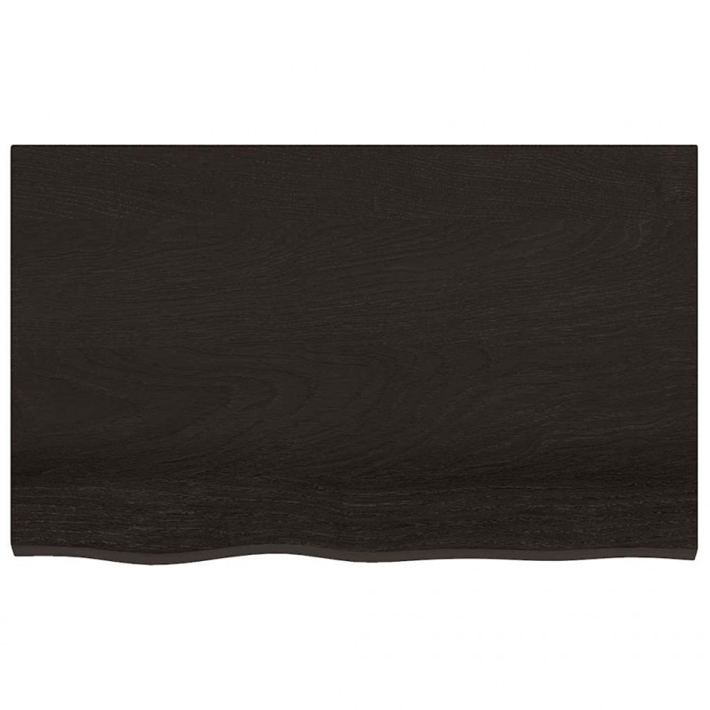 Blat do łazienki, ciemnobrązowy, 80x50x(2-4) cm, lite drewno