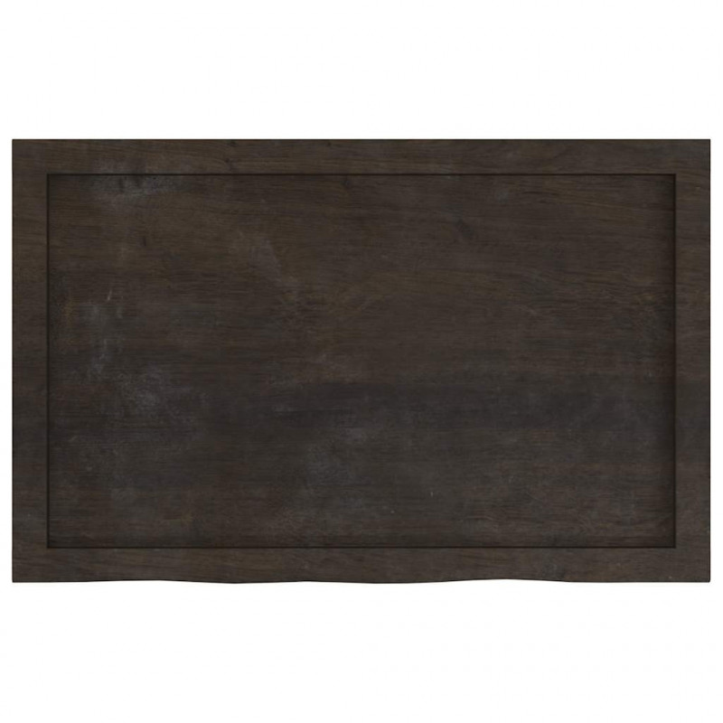 Blat do łazienki, ciemnobrązowy, 80x50x(2-4) cm, lite drewno