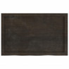 Blat do łazienki, ciemnobrązowy, 80x50x(2-6) cm, lite drewno