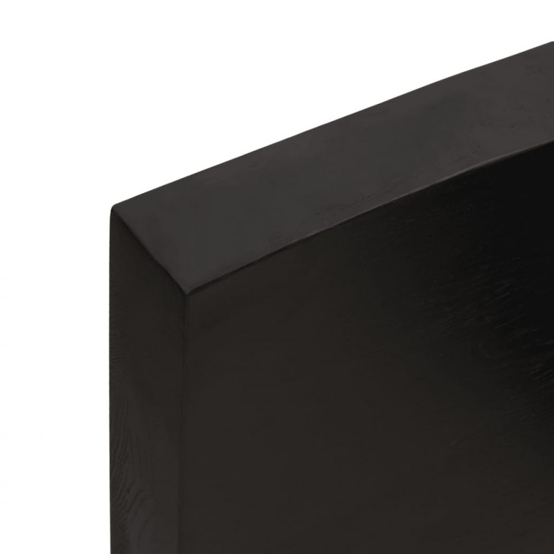 Blat do łazienki, ciemnobrązowy, 80x50x(2-6) cm, lite drewno