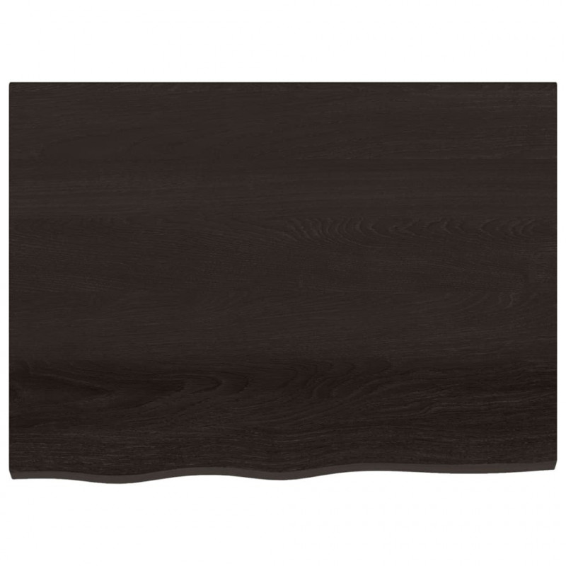 Blat do łazienki, ciemnobrązowy, 80x60x(2-4) cm, lite drewno