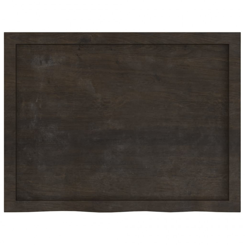 Blat do łazienki, ciemnobrązowy, 80x60x(2-4) cm, lite drewno