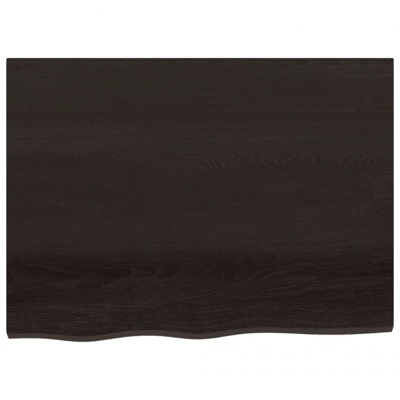 Blat do łazienki, ciemnobrązowy, 80x60x(2-6) cm, lite drewno