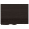 Blat do łazienki, ciemnobrązowy, 80x60x(2-6) cm, lite drewno