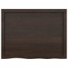 Blat do łazienki, ciemnobrązowy, 80x60x(2-6) cm, lite drewno
