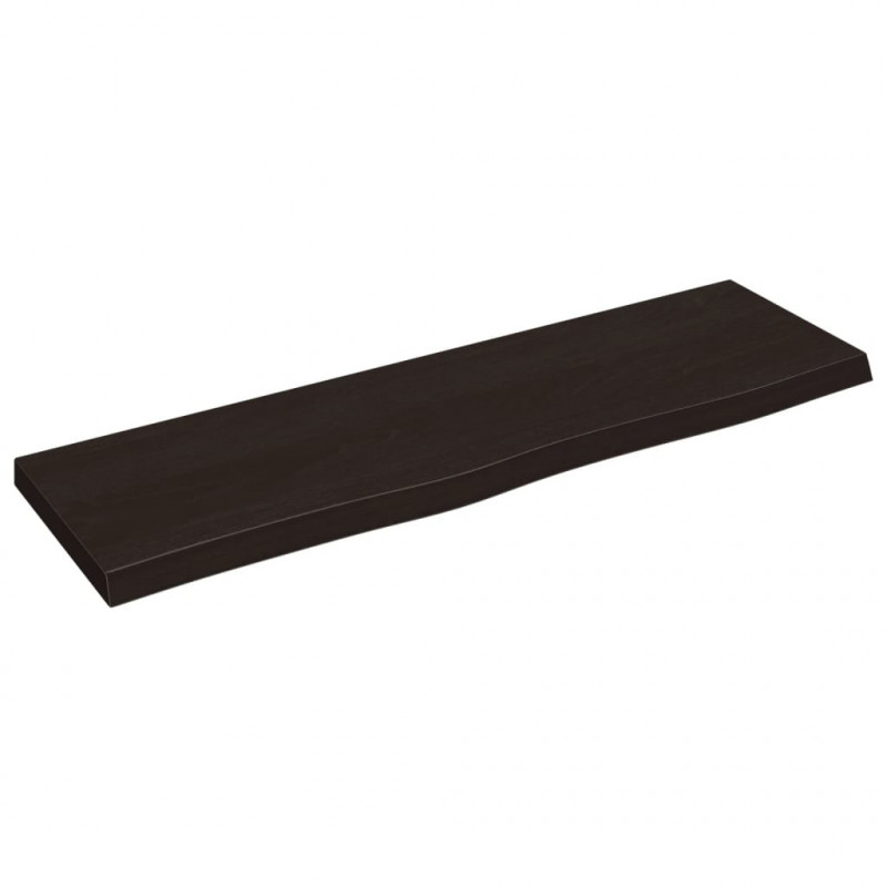 Blat do łazienki, ciemnobrązowy, 100x30x(2-4) cm, lite drewno