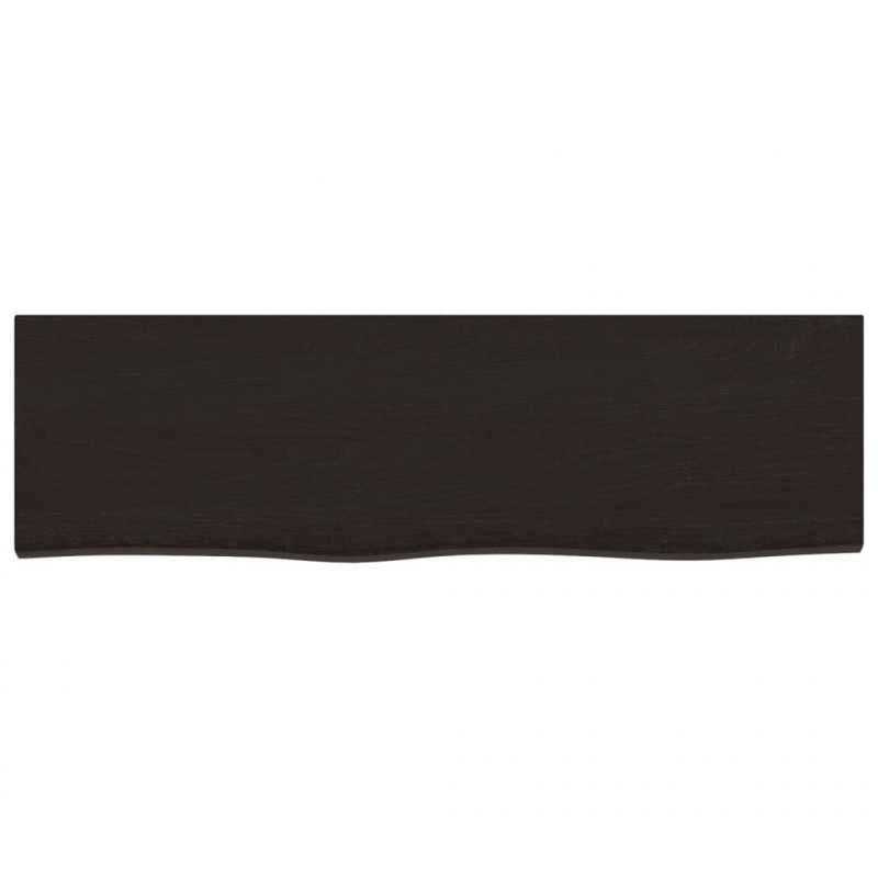 Blat do łazienki, ciemnobrązowy, 100x30x(2-6) cm, lite drewno