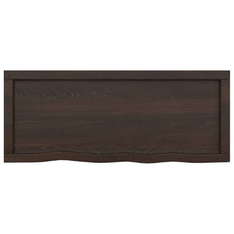 Blat do łazienki, ciemnobrązowy, 100x40x(2-4) cm, lite drewno