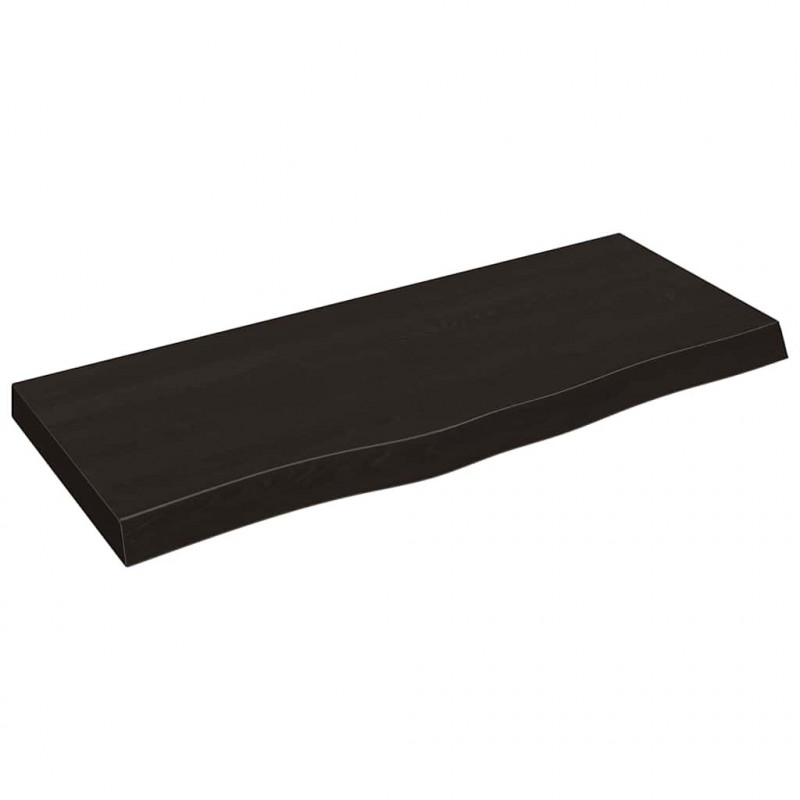 Blat do łazienki, ciemnobrązowy, 100x40x(2-6) cm, lite drewno