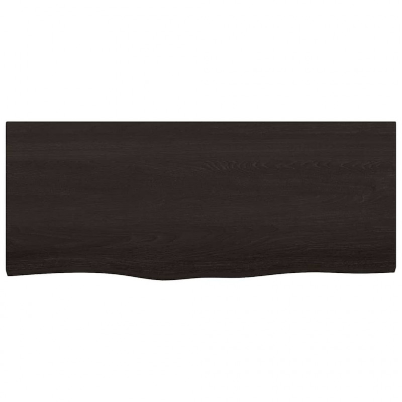 Blat do łazienki, ciemnobrązowy, 100x40x(2-6) cm, lite drewno