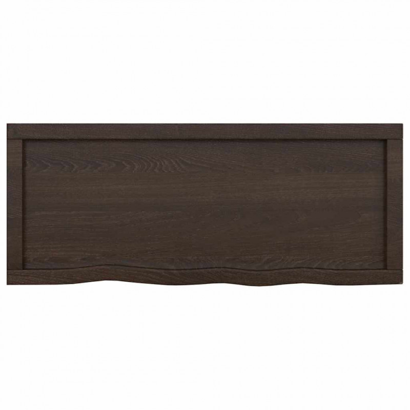 Blat do łazienki, ciemnobrązowy, 100x40x(2-6) cm, lite drewno
