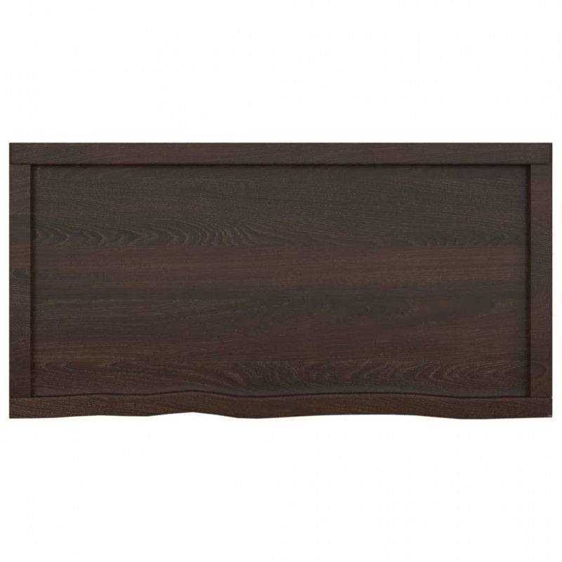 Blat do łazienki, ciemnobrązowy, 100x50x(2-4) cm, lite drewno