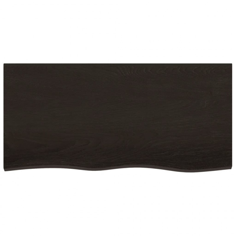 Blat do łazienki, ciemnobrązowy, 100x50x(2-6) cm, lite drewno