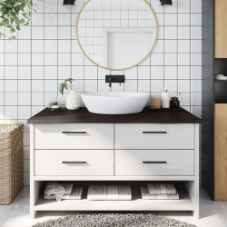 Blat do łazienki, ciemnobrązowy, 100x60x(2-4) cm, lite drewno