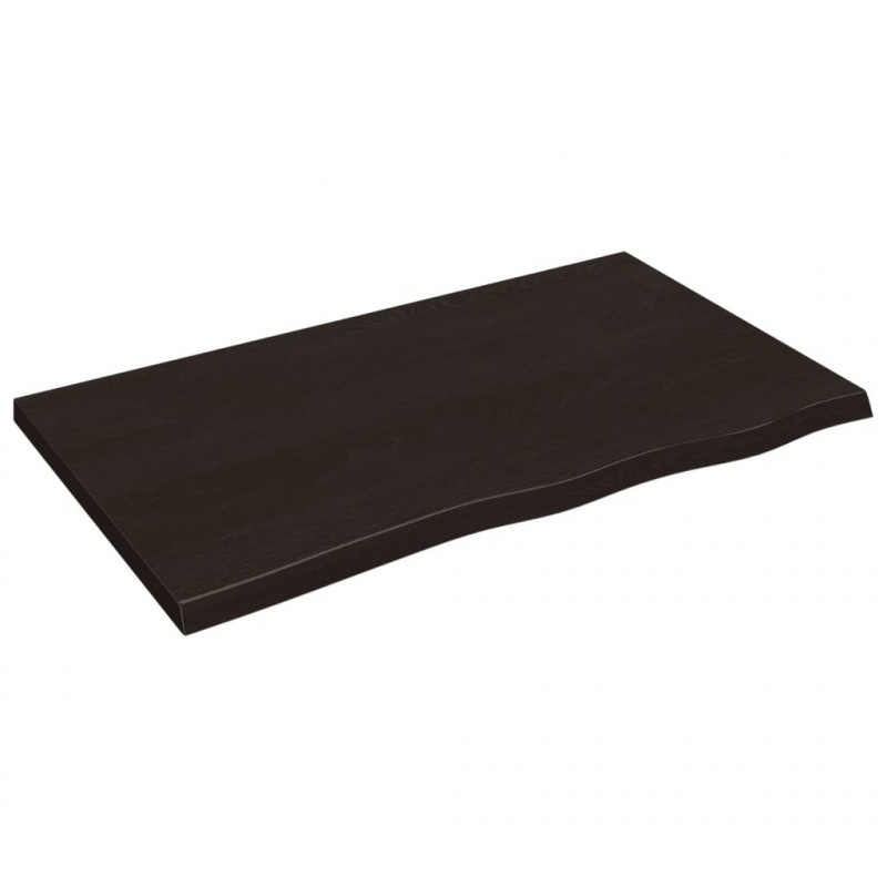 Blat do łazienki, ciemnobrązowy, 100x60x(2-4) cm, lite drewno