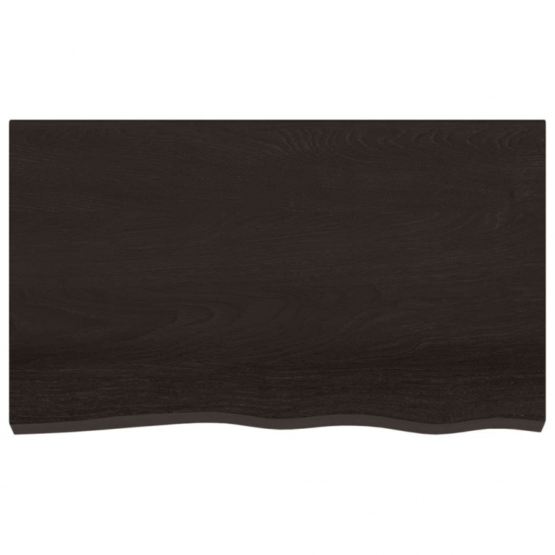 Blat do łazienki, ciemnobrązowy, 100x60x(2-4) cm, lite drewno