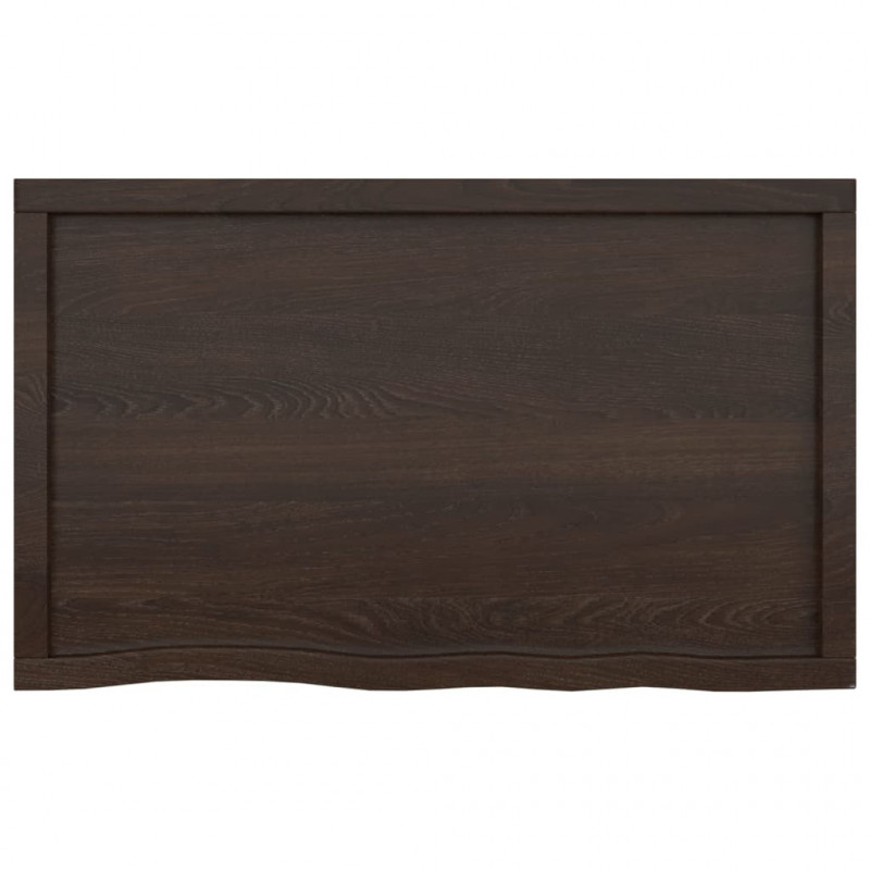 Blat do łazienki, ciemnobrązowy, 100x60x(2-4) cm, lite drewno