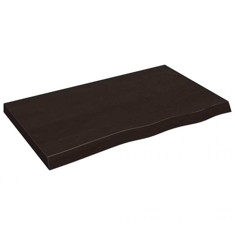 Blat do łazienki, ciemnobrązowy, 100x60x(2-6) cm, lite drewno