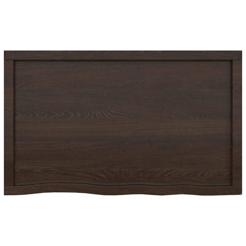 Blat do łazienki, ciemnobrązowy, 100x60x(2-6) cm, lite drewno