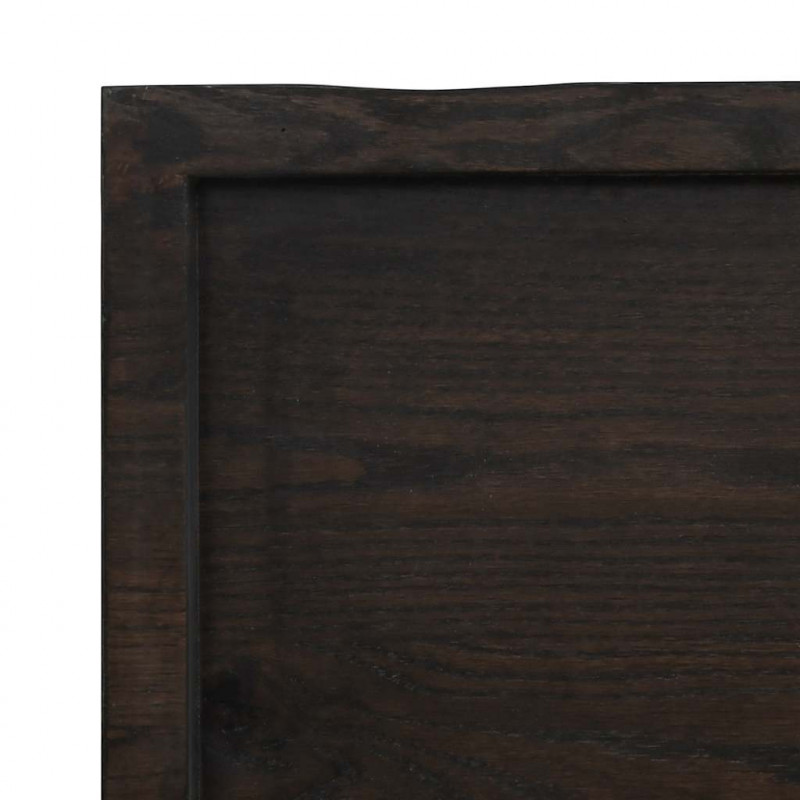 Blat do łazienki, ciemnobrązowy, 100x60x(2-6) cm, lite drewno