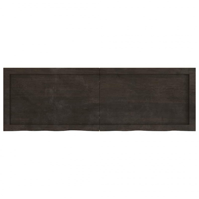 Blat do łazienki, ciemnobrązowy, 120x40x(2-4) cm, lite drewno
